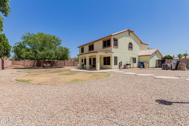 6276 N 75th Ln, Glendale, AZ 85303 - back of property with a fenced backyard, stucco siding, a tile roof, and a patio
