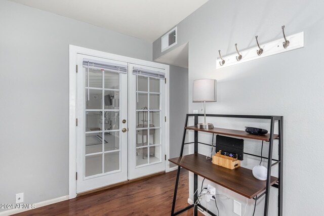 office area featuring dark hardwood / wood-style flooring