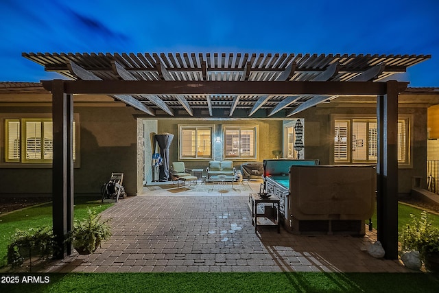 view of patio / terrace featuring a pergola