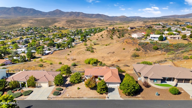 aerial view with a mountain view