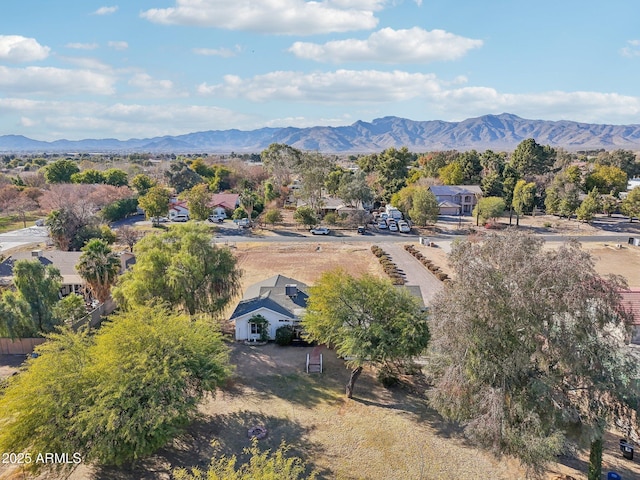 aerial view featuring a mountain view