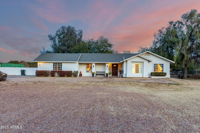 view of single story home