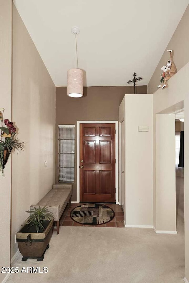 foyer with carpet