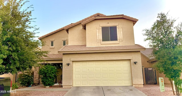 view of front facade with a garage