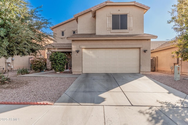 view of front of home with a garage