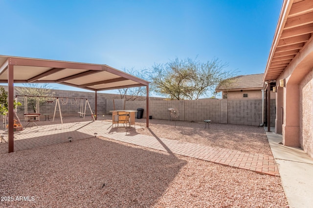 view of yard with a patio area