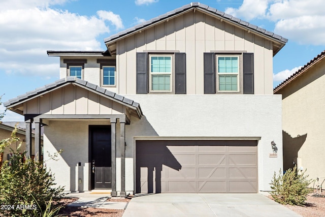 view of front of house featuring a garage