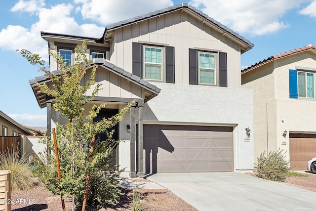 view of front of home with a garage