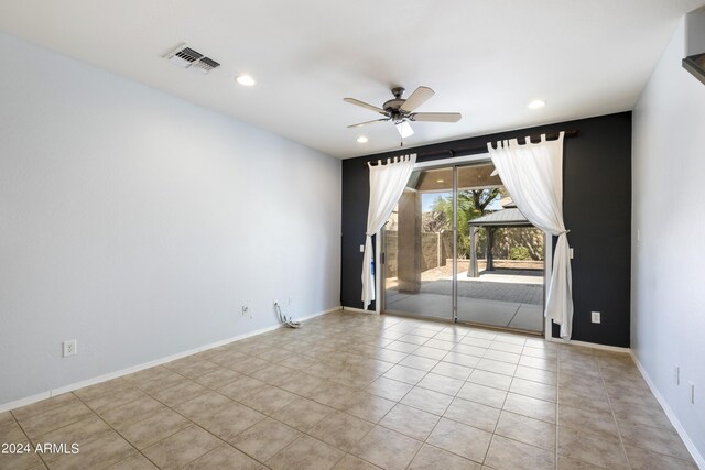 4512 W Stoneman Dr, Anthem, AZ 85086 - tiled spare room featuring a ceiling fan, recessed lighting, and baseboards