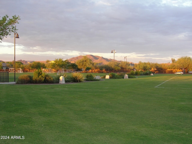 view of community featuring a mountain view