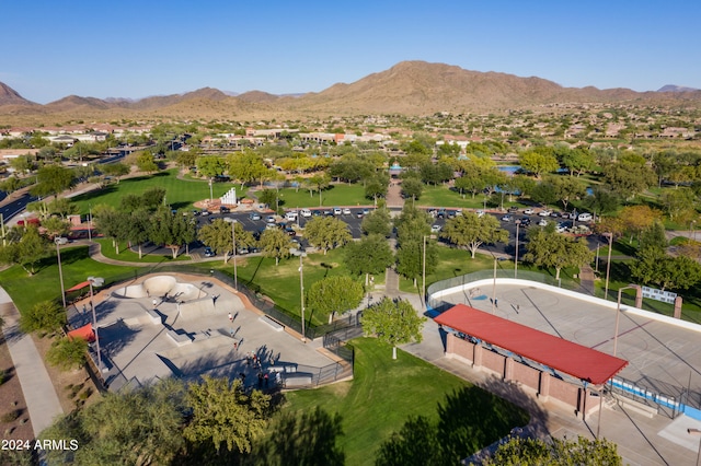 bird's eye view featuring a mountain view