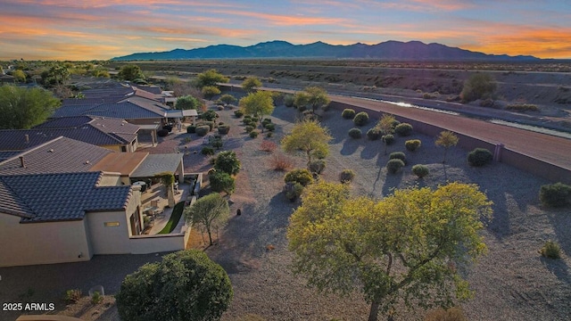 bird's eye view with a mountain view