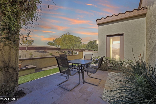 view of patio featuring outdoor dining space