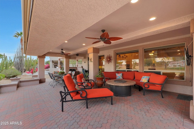 view of patio with outdoor lounge area