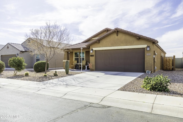 single story home featuring a garage