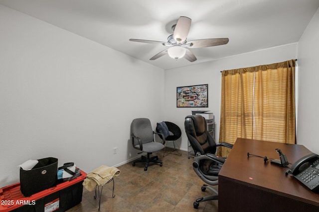6008 W Augusta Ave, Glendale, AZ 85301 - office area featuring a ceiling fan and baseboards