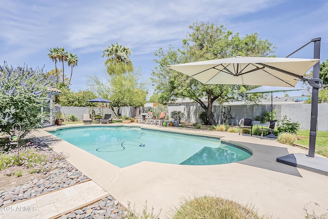 402 E Claremont St, Phoenix, AZ 85012 - view of pool with a patio area and a fenced backyard