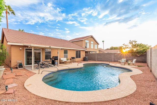 view of pool featuring a patio area