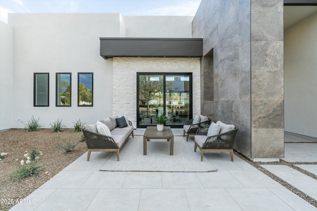 view of patio with an outdoor living space