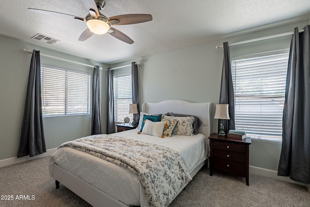 3047 S Mandy St, Mesa, AZ 85212 - carpeted bedroom with a ceiling fan and a textured ceiling