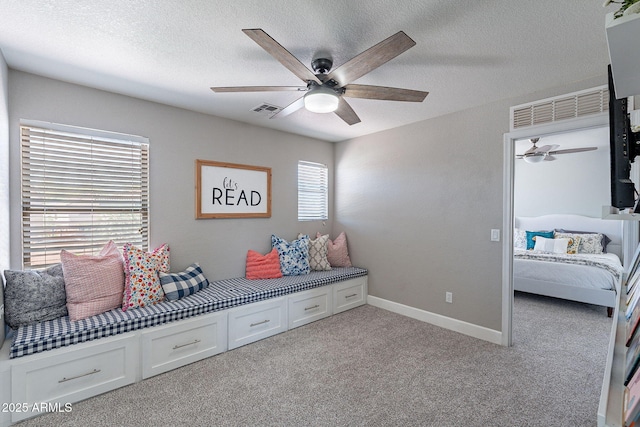 3047 S Mandy St, Mesa, AZ 85212 - bedroom with carpet flooring, a textured ceiling, and a ceiling fan