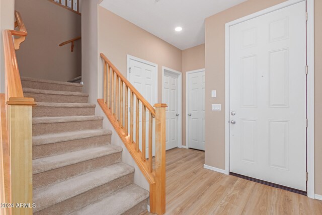 foyer featuring light hardwood / wood-style floors