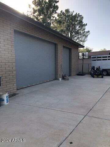 view of garage