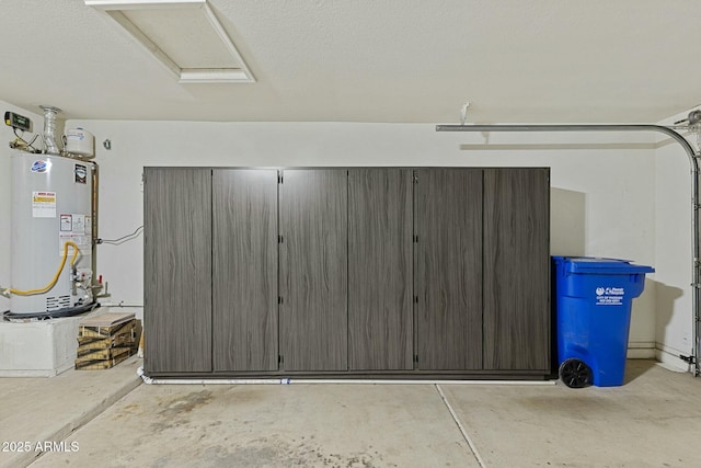 garage with gas water heater