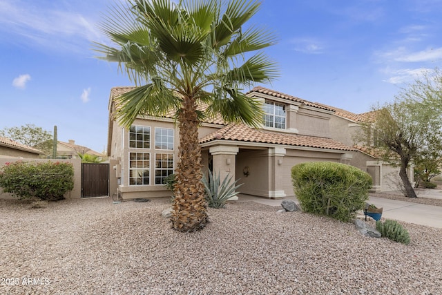 view of front of property featuring a garage