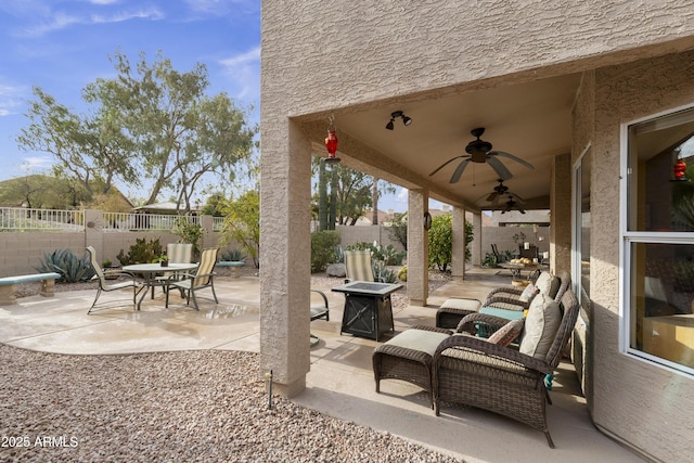 view of patio / terrace with ceiling fan