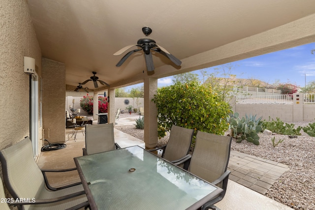 view of patio / terrace with ceiling fan