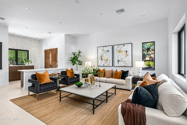 living room with a healthy amount of sunlight