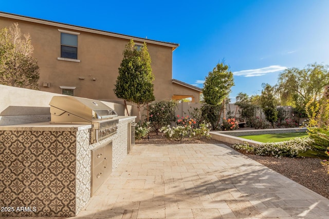 view of patio / terrace with a grill and exterior kitchen