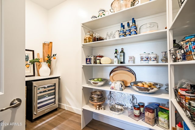 pantry featuring beverage cooler