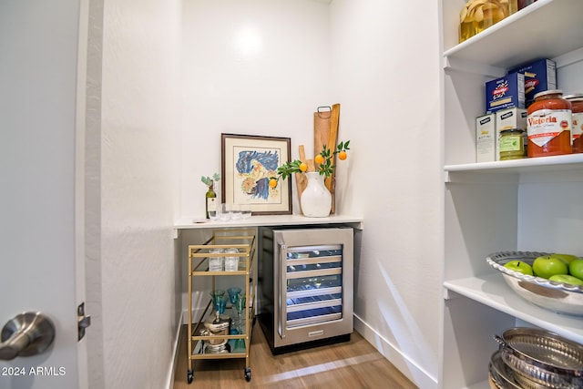 pantry featuring beverage cooler