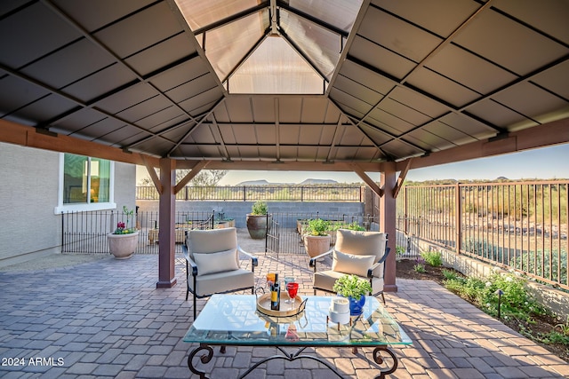 view of patio with a gazebo