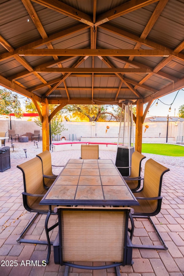 view of patio / terrace with a gazebo