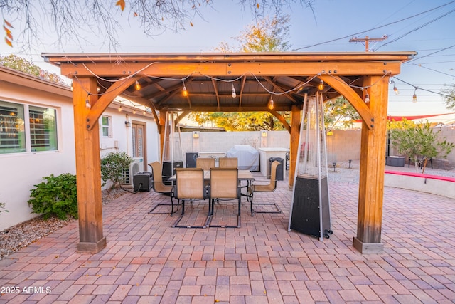 view of patio / terrace with a gazebo and area for grilling