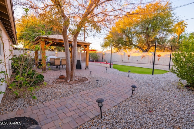 exterior space featuring a gazebo