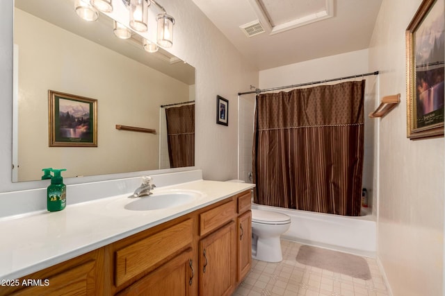 1802 W Encinas St, Gilbert, AZ 85233 - full bathroom with vanity, toilet, and shower / bathtub combination with curtain