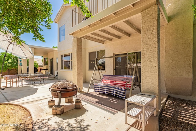 1802 W Encinas St, Gilbert, AZ 85233 - view of patio with a fire pit and outdoor dining space