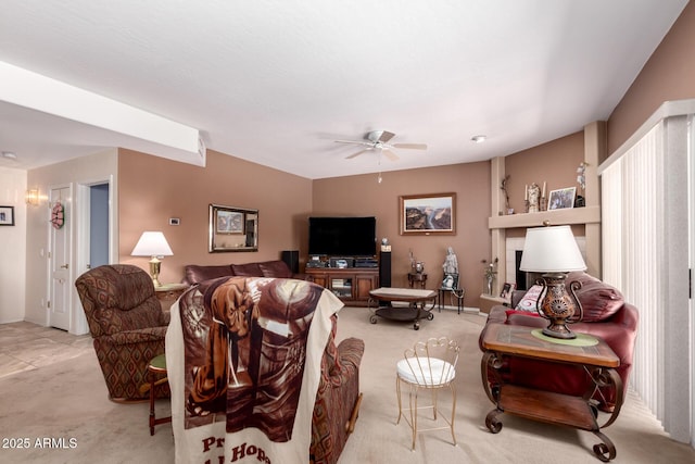 1802 W Encinas St, Gilbert, AZ 85233 - carpeted living room with a ceiling fan