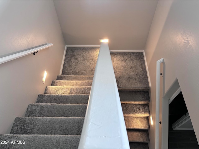 stairs with carpet floors