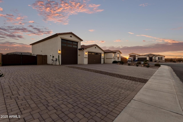 exterior space featuring a garage