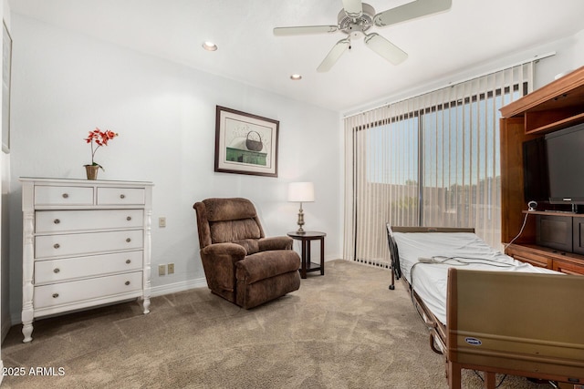 7955 E Chaparral Rd Unit 17, Scottsdale, AZ 85250 - carpeted bedroom featuring recessed lighting and ceiling fan