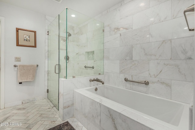 7955 E Chaparral Rd Unit 17, Scottsdale, AZ 85250 - full bath featuring a garden tub and a stall shower
