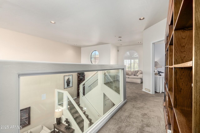 7955 E Chaparral Rd Unit 17, Scottsdale, AZ 85250 - staircase featuring carpet and recessed lighting