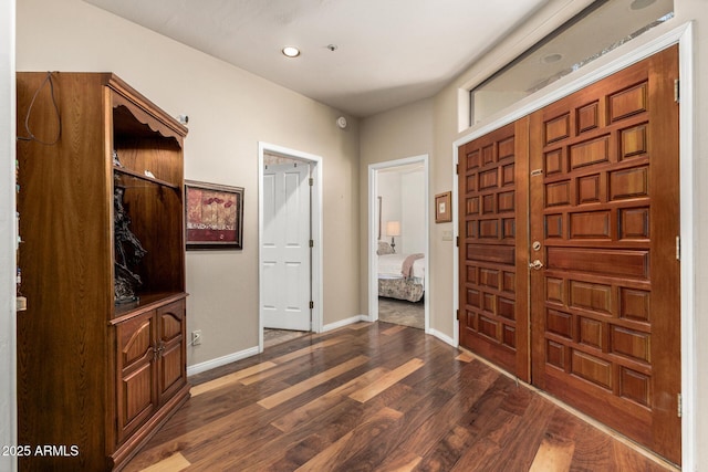 7955 E Chaparral Rd Unit 17, Scottsdale, AZ 85250 - entryway with dark wood finished floors and recessed lighting