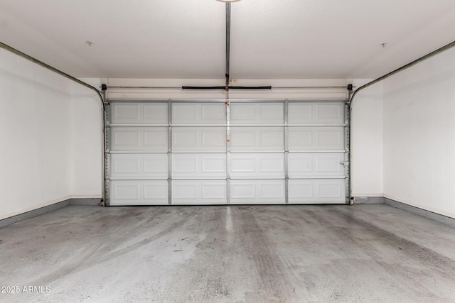 garage with baseboards