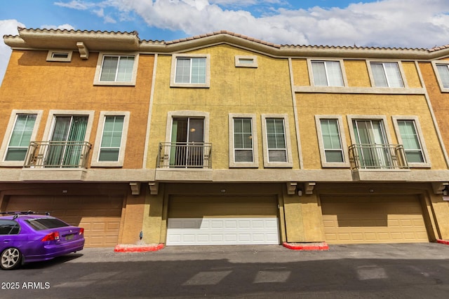 view of property with a garage